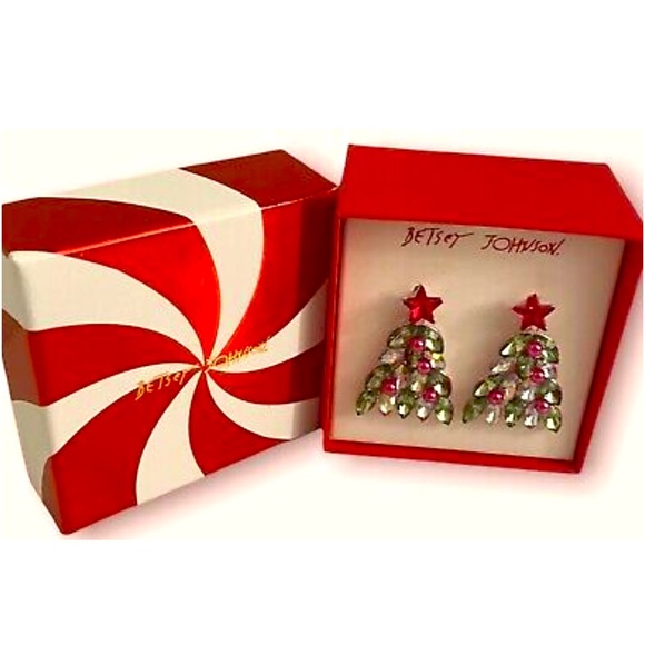 New BETSEY JOHNSON Christmas Tree Post Earrings - Picture 14 of 17
